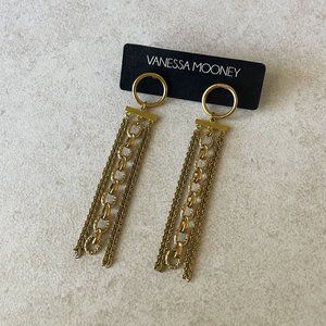 Vanessa Mooney Gold Chain Tassel Drop Earrings